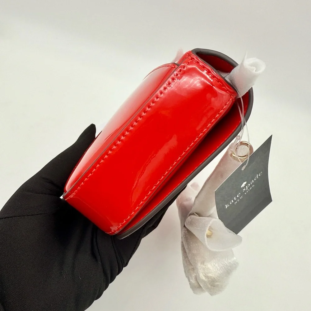 Kate Spade Bridget Patent Mini Crossbody KS Bright Red - Picture 4 of 16